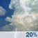This Afternoon: Isolated showers and thunderstorms. Mostly cloudy, with a high near 80. South wind around 5 mph. Chance of precipitation is 20%. New rainfall amounts less than a tenth of an inch possible. This Afternoon: Isolated Showers And Thunderstorms
